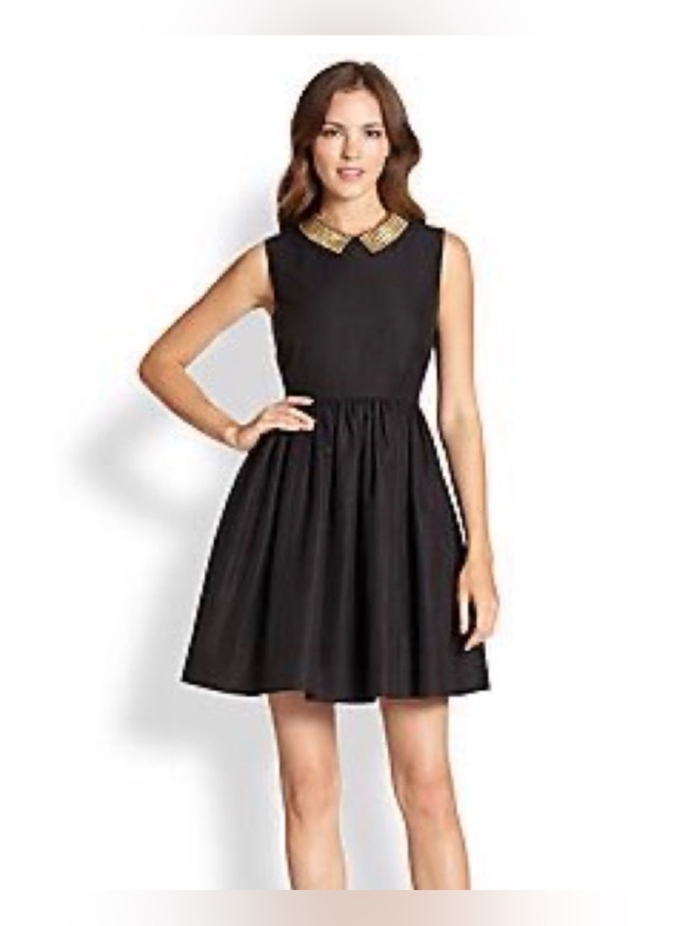 Kate Spade New York Laurence Stud Collar Dress Women Silk Blend Size 10